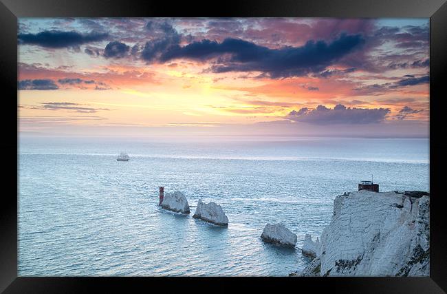 Needles Sunset Framed Print by Barry Maytum