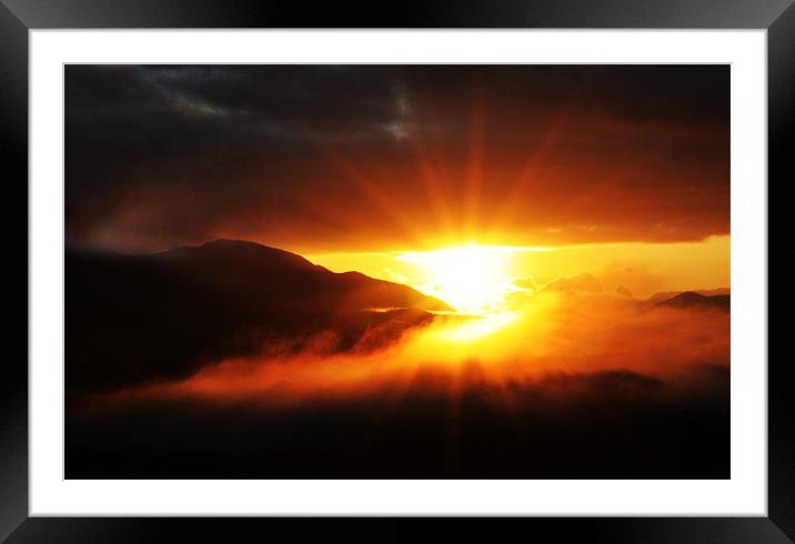 Ben Nevis Sunset Framed Mounted Print by simon  davies