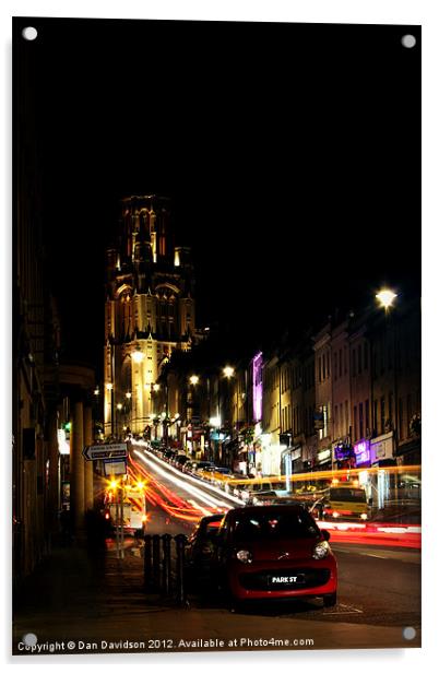 Park Street Bristol at night Acrylic by Dan Davidson