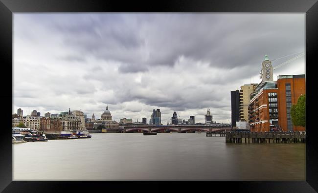 London  Skyline Waterloo  Bridge Framed Print by David French