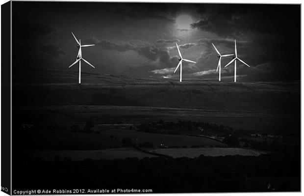 In The Shadows of the Wind Turbines Canvas Print by Ade Robbins