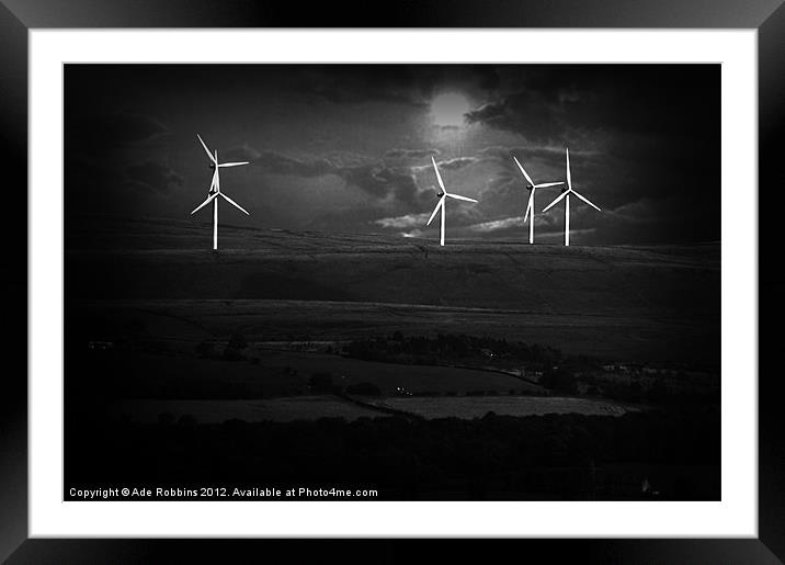 In The Shadows of the Wind Turbines Framed Mounted Print by Ade Robbins