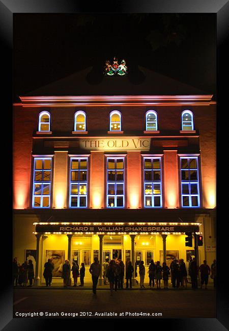 The Old Vic Illuminated Framed Print by Sarah George