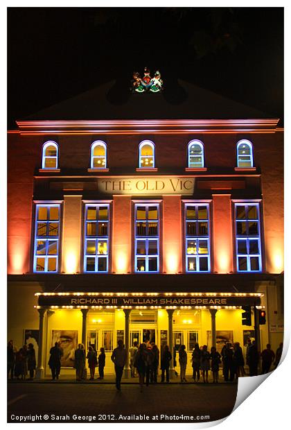 The Old Vic Illuminated Print by Sarah George