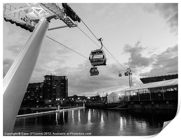 Thames Cable Car Print by Dawn O'Connor