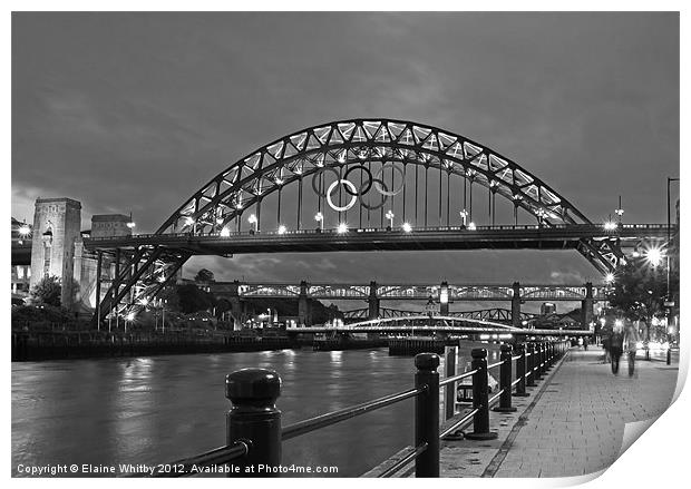 Tyne Bridge at Night Print by Elaine Whitby