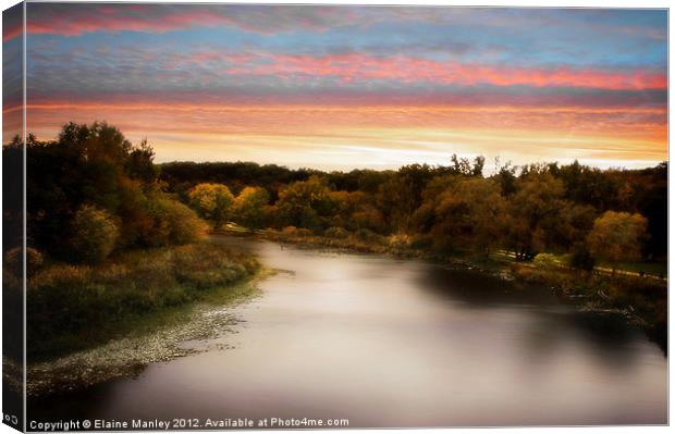 Sunset River Canvas Print by Elaine Manley