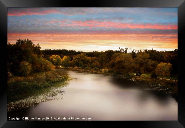 Sunset River Framed Print by Elaine Manley