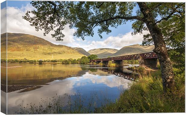 Railway Viaduct Over River Orchy Canvas Print by Bel Menpes