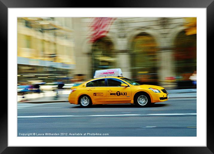 New York Taxi Framed Mounted Print by Laura Witherden