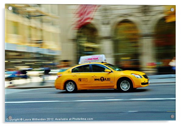 New York Taxi Acrylic by Laura Witherden