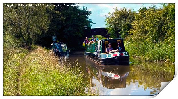 A Sunny day on the Canal Print by Peter Blunn