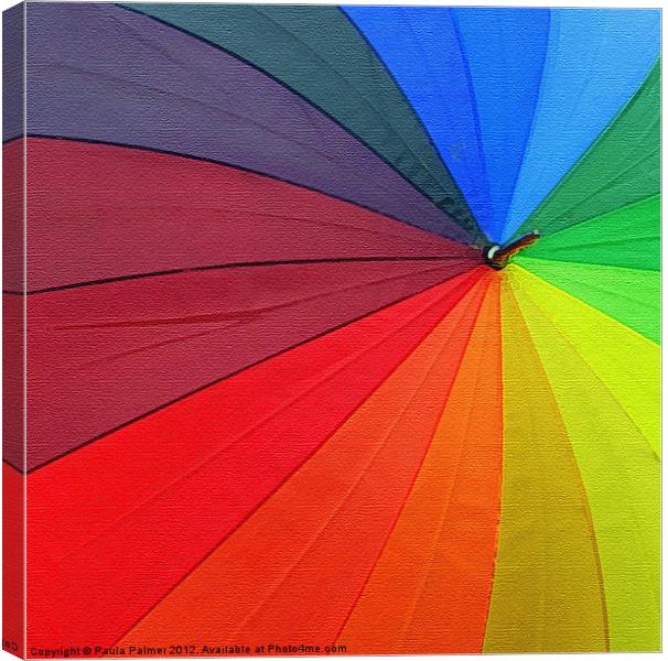 Arty rainbow umbrella! Canvas Print by Paula Palmer canvas