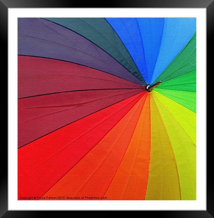 Arty rainbow umbrella! Framed Mounted Print by Paula Palmer canvas