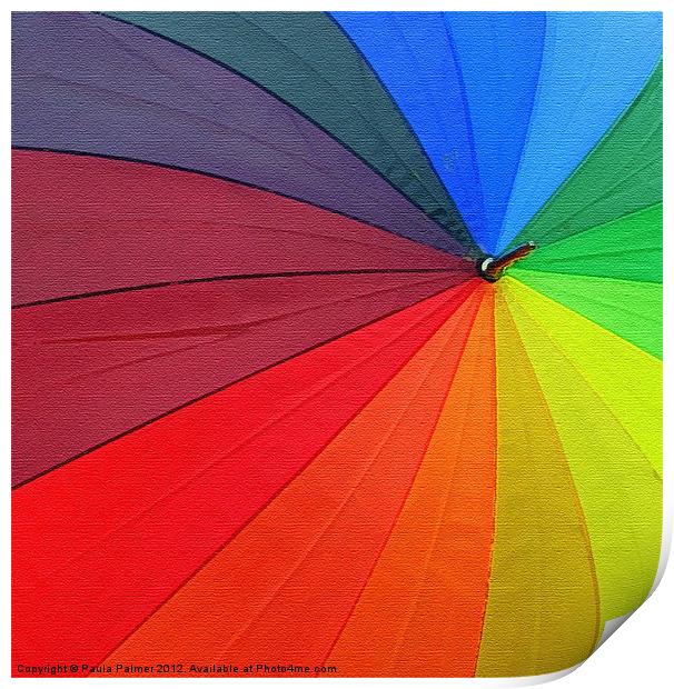 Arty rainbow umbrella! Print by Paula Palmer canvas