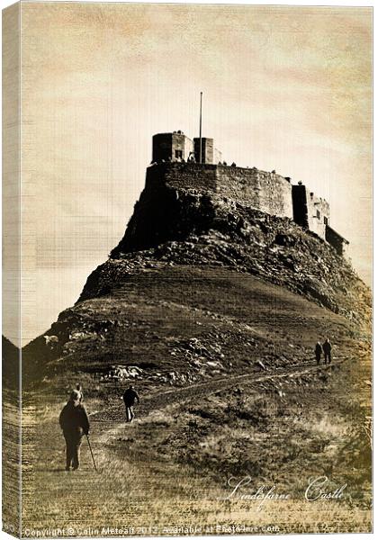 Vintage Lindisfarne Castle. Canvas Print by Colin Metcalf