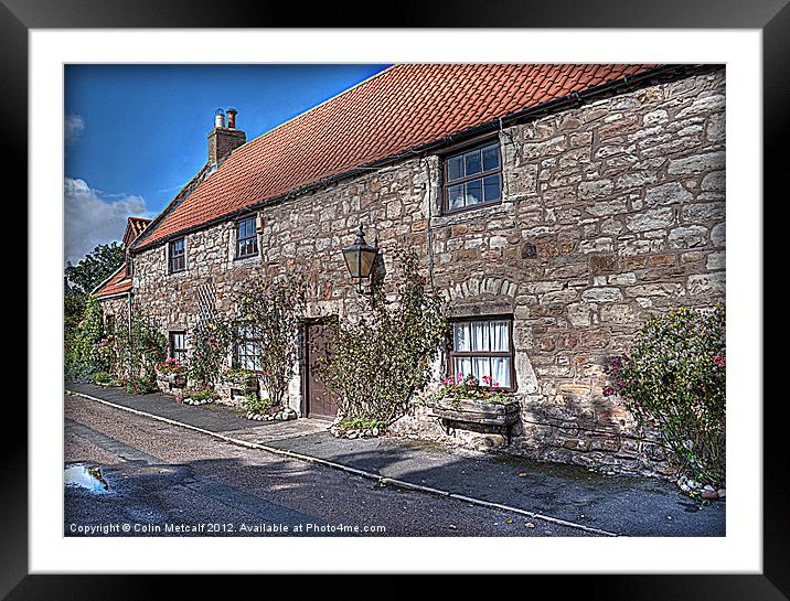 Lindisfarne Cottages Framed Mounted Print by Colin Metcalf