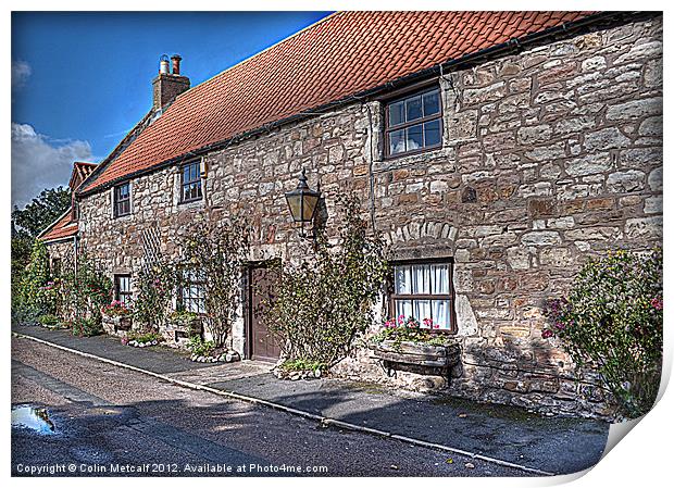 Lindisfarne Cottages Print by Colin Metcalf