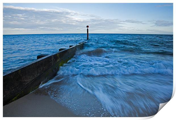 Crashing waves at Bournemouth beach Print by Ian Middleton