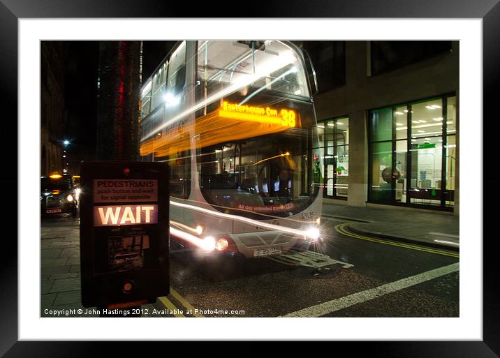 Glasgow Bus Framed Mounted Print by John Hastings