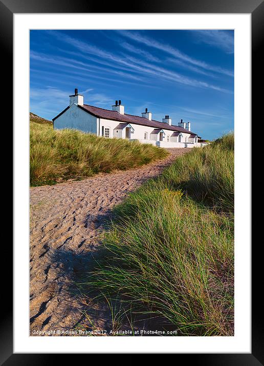 Pilots Cottages Llanddwyn Island Anglesey Framed Mounted Print by Adrian Evans