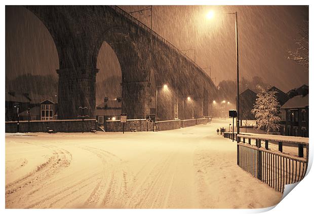 Durham's Viaduct in Winter Print by Oliver Porter
