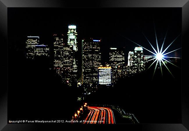 Freeway to L.A. Framed Print by Panas Wiwatpanachat