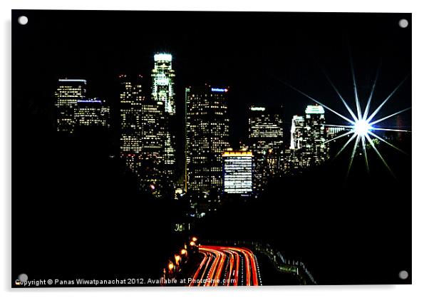 Freeway to L.A. Acrylic by Panas Wiwatpanachat