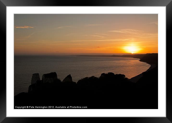 Sunset at Branscombe Framed Mounted Print by Pete Hemington