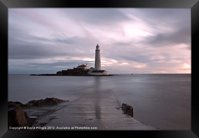 Lighthouse Before Sunrise Framed Print by David Pringle