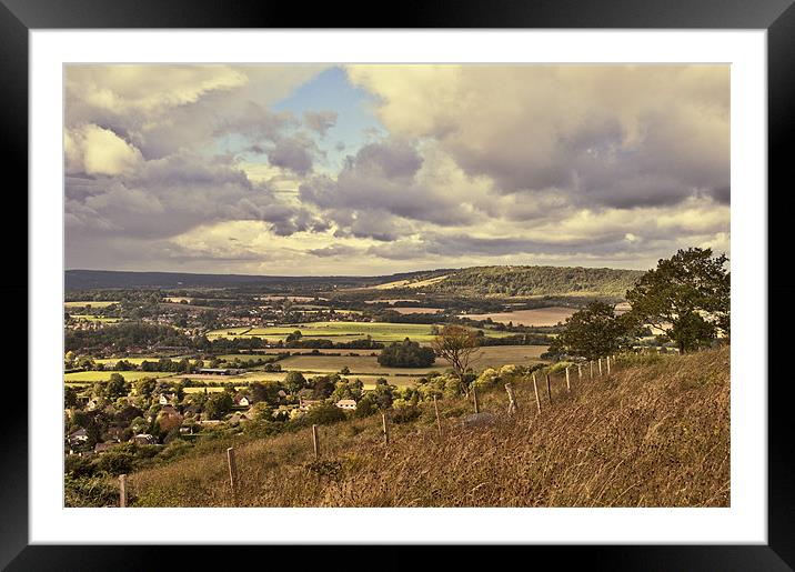 The View over the Downs Framed Mounted Print by Dawn Cox