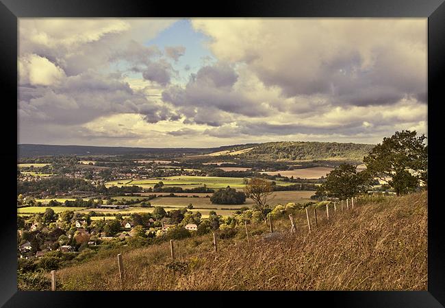 The View over the Downs Framed Print by Dawn Cox