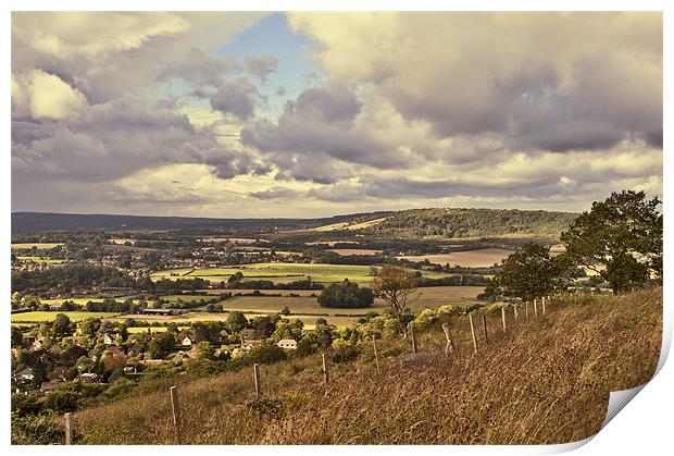 The View over the Downs Print by Dawn Cox