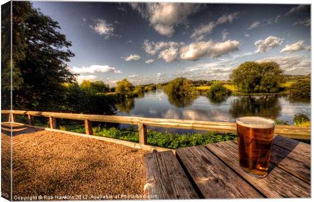 a Pint with a view Canvas Print by Rob Hawkins