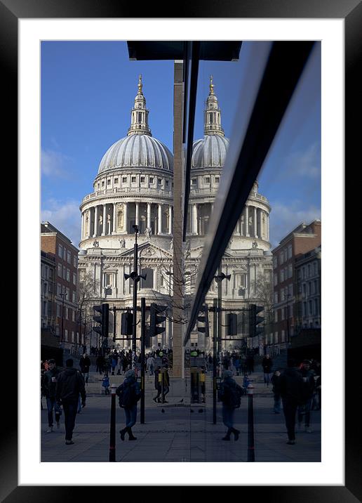 St Paul's reflected Framed Mounted Print by Vitor Da Silva