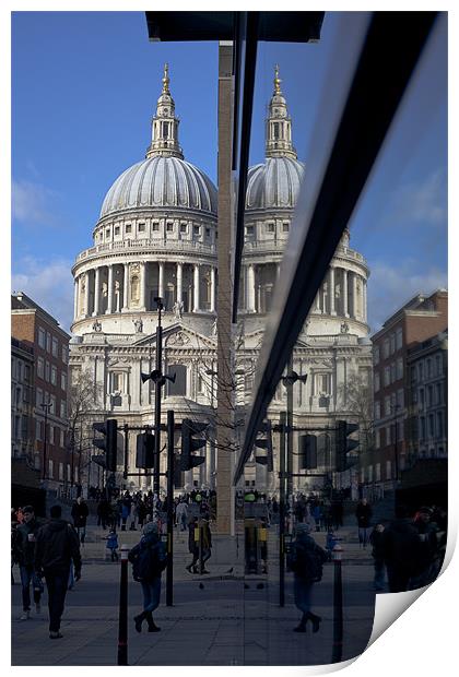 St Paul's reflected Print by Vitor Da Silva