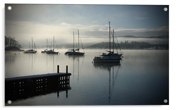 Windemere winter morning Acrylic by George Oxley