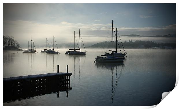 Windemere winter morning Print by George Oxley