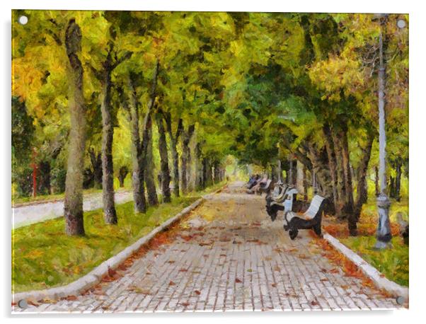 Autumn in the park Acrylic by Michael Goyberg