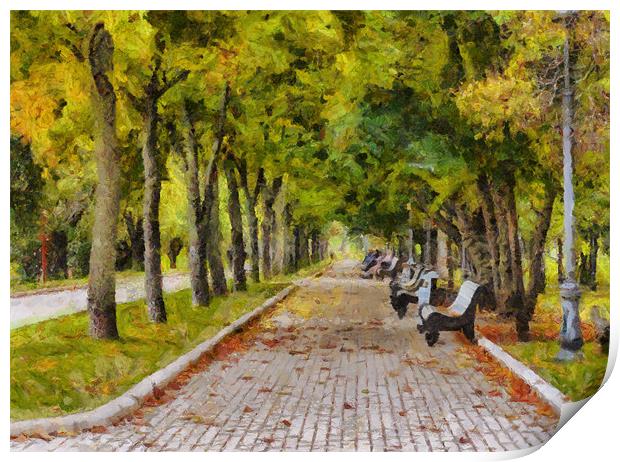 Autumn in the park Print by Michael Goyberg