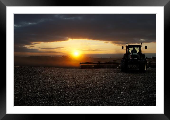 Mid Harvest Framed Mounted Print by Oliver Porter