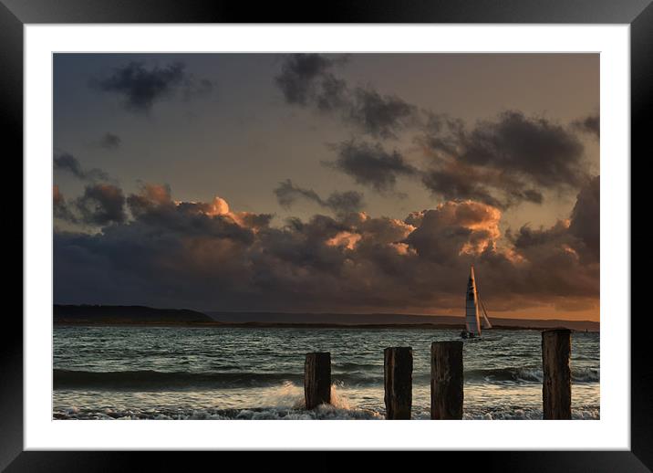 Sailing Dinghy Framed Mounted Print by Dave Wilkinson North Devon Ph