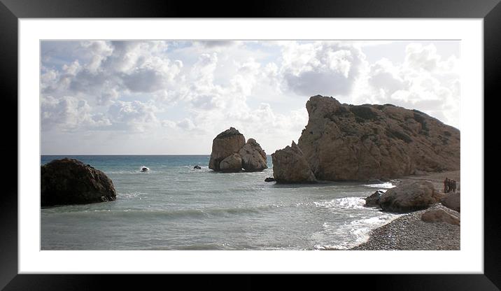 Aphrodite's Rock Cyprus Framed Mounted Print by Marilyn PARKER