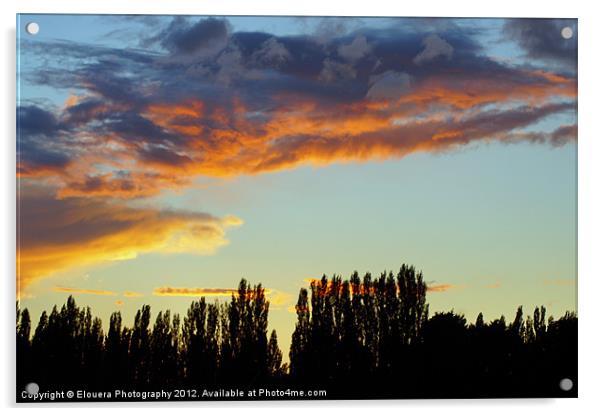 sunset over the fens Acrylic by Elouera Photography