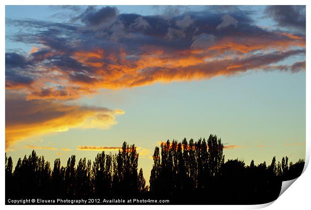 sunset over the fens Print by Elouera Photography