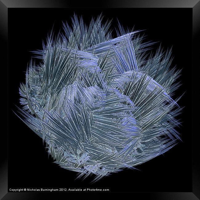 Fractal glass shards Framed Print by Nicholas Burningham