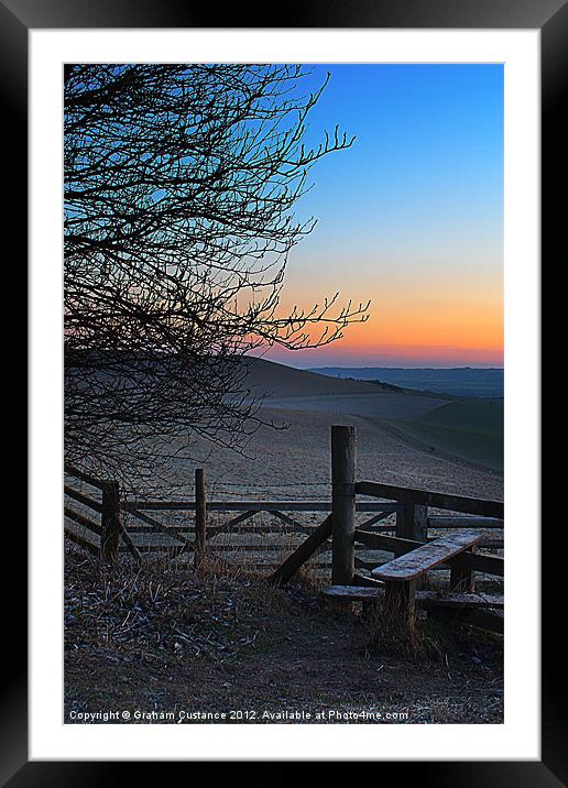 Ridgeway Sunrise Framed Mounted Print by Graham Custance