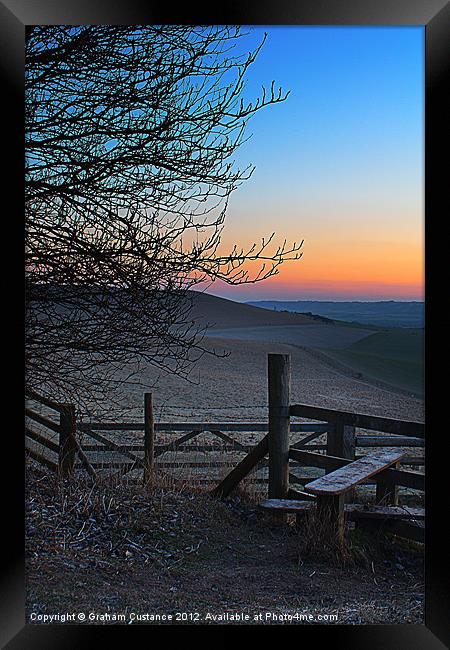 Ridgeway Sunrise Framed Print by Graham Custance