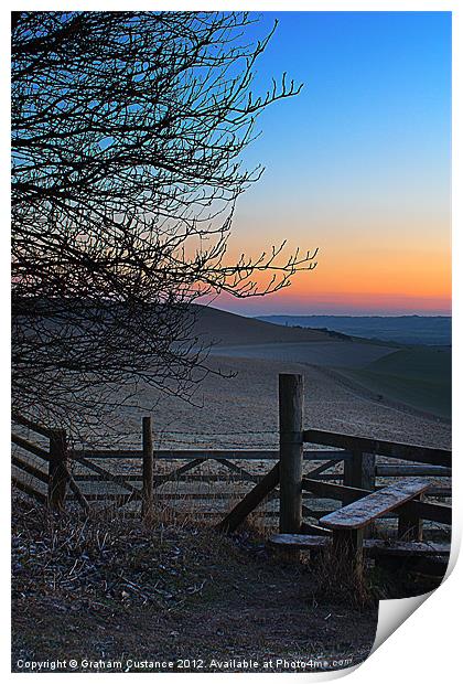 Ridgeway Sunrise Print by Graham Custance
