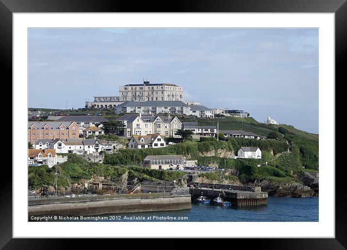 Newquay Harbour Cornwall Framed Mounted Print by Nicholas Burningham